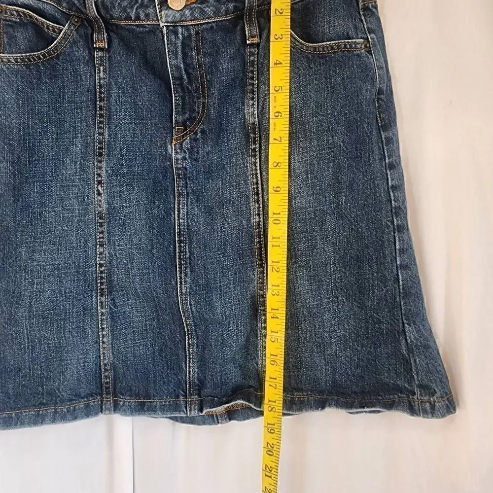 Stetson Denim Y2K Skirt A-Line Blue Jean Cotton Size 10